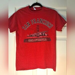 RED SAN FRANCISCO RED T SHIRT SMALL EUC